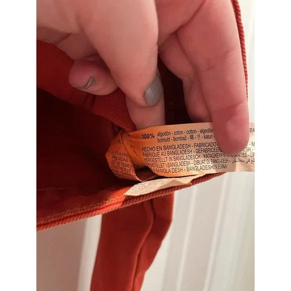 Zara Cropped Denim Jacket Dark Orange Size S Blogger Fav Cotton - Picture 6 of 8